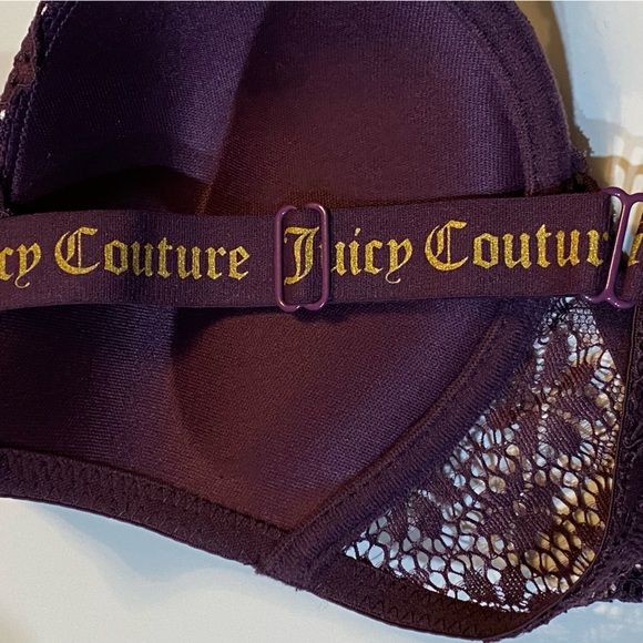 2/$40 34B PUSH UP Purple Lace JUICY COUTURE Bra convertible X crossed straps pad - Picture 5 of 10